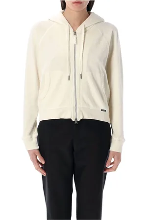 Tom Ford Ecru Towelling Zip Hoodie Knitwear