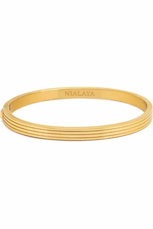 Nialaya Bracelets, male, , L, Gold Gentleman Bangle