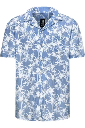 Bomboogie Palm Print Bowling Collar Shirt
