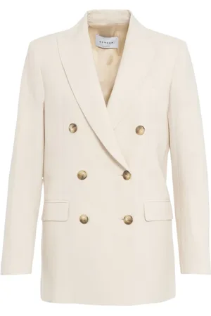 Gender Blazers, female, , S, Linen Blend Double-Breasted Blazer