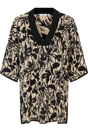 Masai V-neck Knitwear, female, , M, Elegant Floral Top Black