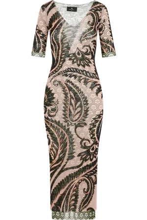 Etro Midi Dresses, female, , XS, Pink & Purple Midi Dress