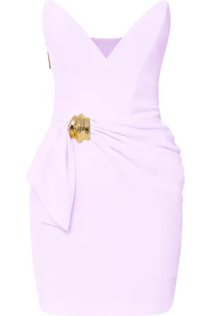 Elisabetta Franchi Party Dresses, female, , S, Flowing Crêpe Dress with Macro Bow