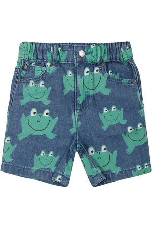 Stella McCartney Shorts, male, , 12 M, Denim Frog Shorts for Baby Boys