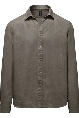 Bomboogie Casual Shirts, male, , L, Linen Shirt Long-sleeved Fresh Essential