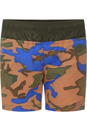 Moncler Shorts, male, , 5 Y, Camouflage Print Swim Shorts