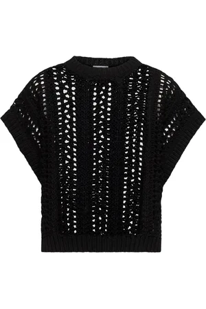 Brunello Cucinelli Round-neck Knitwear, female, , M, Knit Jumper Short Sleeves