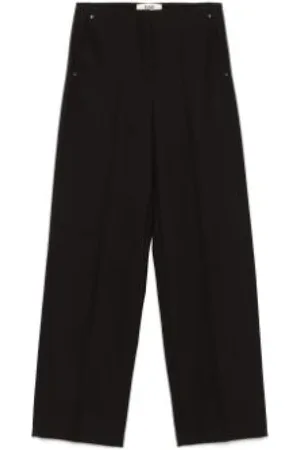 Fendi Straight Trousers, female, , 2XS, Aubergine Wool Trousers
