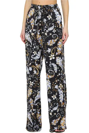 ERMANNO SCERVINO Wide Trousers, female, , M, Wide Floral Patterned Trousers