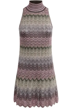 Missoni Short Dresses, female, , S, Striped Mini Dress Metallic Thread