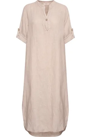 Cream Crispy Sand Caftan Dress