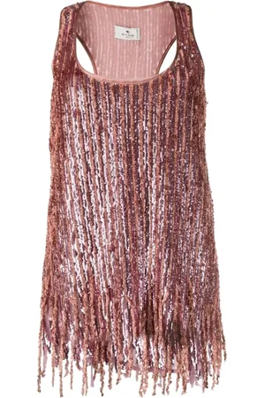 Etro Sleeveless Tops, female, , XS, Top Sequinned Tank Top