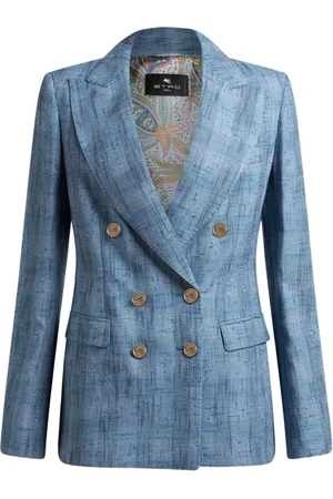 Etro Blazers, female, , M, Double-Breasted Blazer With Paisley Lining