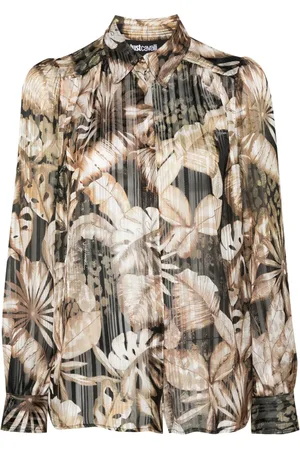 Roberto Cavalli Blouses, female, , M, Multicolour Long Sleeve Shirt