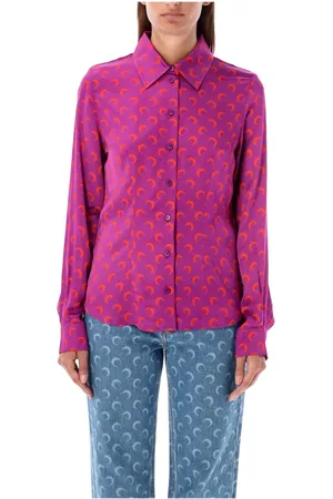 Marine Serre Shirts, female, , S, Moon Print Flou Blouse