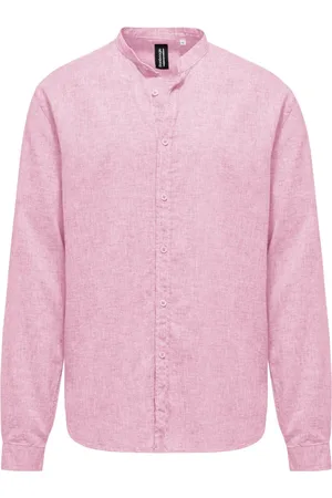 Bomboogie Mandarin Collar Linen/Cotton Shirt