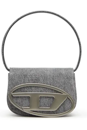 Diesel Handbags, female, , ONE SIZE, Denim Shoulder Bag with Oval-D Logo