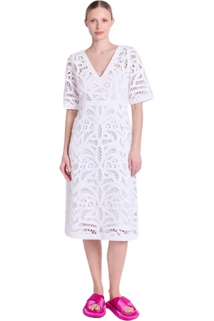 Berenice Macramé V-Neck Long Dress