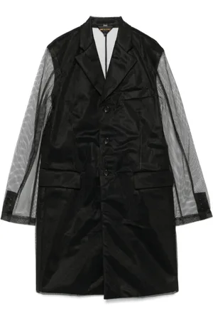 Comme des Garçons Single-Breasted Coats, female, , M, Buttoned Coat with Rear Vent