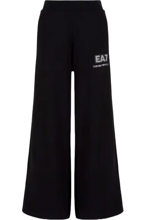 EA7 Wide Trousers, female, , M, Elastic Logo Crystal Motif Regular Fit