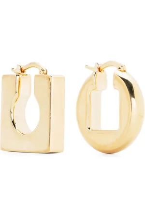 Jacquemus Earrings, female, , ONE SIZE, Polished Gold-tone Logo Earrings Pair