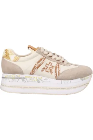 Premiata Sneakers, female, , 8 UK, Leather Trainers /Bronze Platform