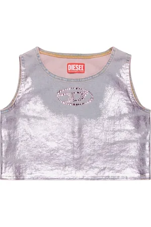 Diesel Sleeveless Tops, female, , 14 Y, Metallic Sleeveless Top for Girls