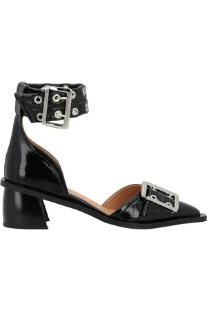 Ganni Pumps, female, , 7 UK, Chunky Buckle Open Cut Pumps