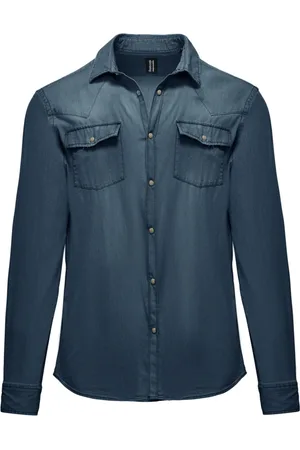 Bomboogie Casual Shirts, male, , 2XL, Stretch Denim Rodeo Shirt