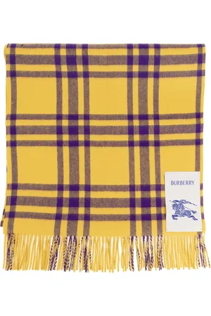Burberry Winter Scarves, unisex, , ONE SIZE, Logo Patch Checkered Scarf