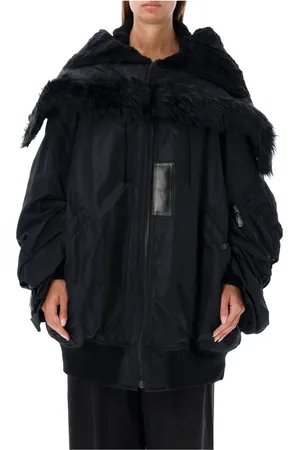 JUNYA WATANABE Faux Fur & Shearling Jackets, female, , M, Oversized Bomber Jacket with Faux Fur Collar