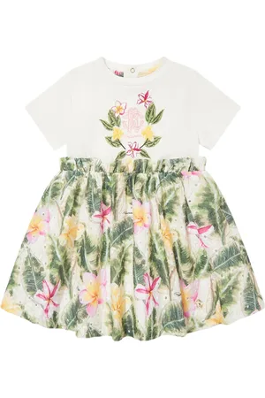 Roberto Cavalli Floral Cotton Jersey Dress in Multicolour