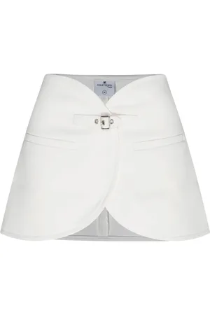 Courrèges Short Skirts, female, , XS, Ellipse Curved Hem Twill Mini Skirt