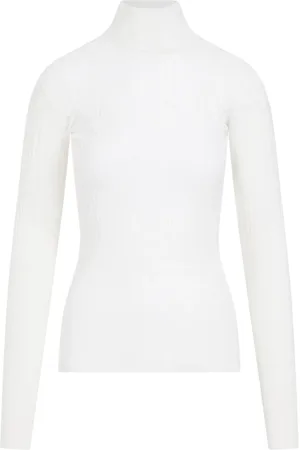 Bottega Veneta Turtlenecks, female, , M, Cotton Ribbed Turtle-Neck Top