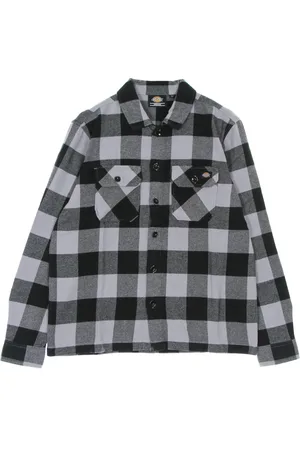 Dickies Shirts, female, , S, Lilac Gray Flannel Long Sleeve Shirt