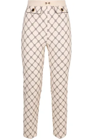 Elisabetta Franchi Cropped Cotton Trousers with Pockets