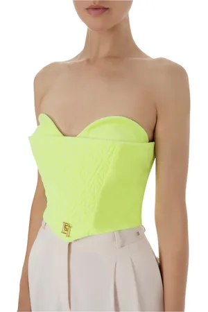 Elisabetta Franchi Sleeveless Tops, female, , XS, Velvet Corset Top