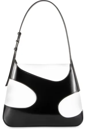 Salvatore Ferragamo Canvas Shoulder Bag with Leather Details