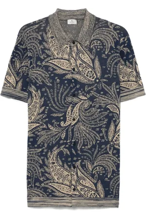 Etro Short Sleeve Shirts, male, , M, Cotton Polo Shirt With Print