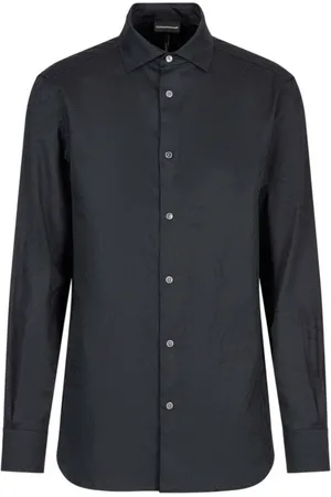 Emporio Armani Casual Shirts, male, , L, Long Sleeve Shirt with All Over Logo Lettering