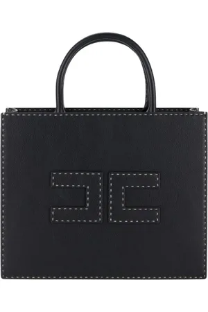 Elisabetta Franchi Tote Bags, female, , ONE SIZE, Medium Tote Bag with Contrasting Stitching