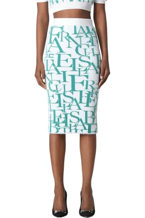 Elisabetta Franchi Pencil Skirts, female, , XS, Pencil Skirt with Lettering Pattern