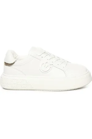 Pinko Leather Trainers Love Birds Logo