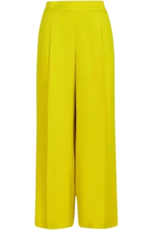 Carolina Herrera Wide Trousers, female, , L, Silk Jacquard Straight Leg Trousers
