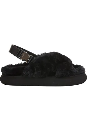 Moncler Solarisse Faux-Fur Flat Sandals