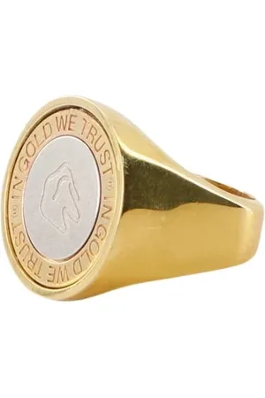 In Gold We Trust Rings, male, , S, Signet Ring - - Gold - Brass