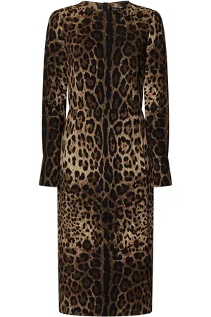 Dolce & Gabbana Midi Dresses, female, , M, Leopard Print Midi Dress