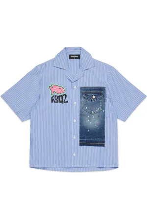 Dsquared2 Bowling shirt with piranha stripes