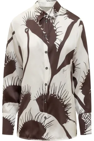 Salvatore Ferragamo Shirts, female, , 2XS, Venus-Printed Button-Up Shirt
