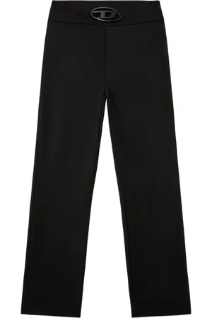 Diesel Straight Trousers, female, , 2XS, High-Waisted Trousers with Oval Logo